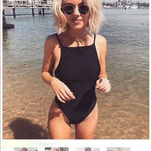 Emma square neck one piece with high waist